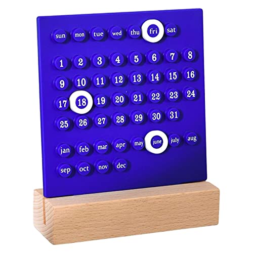 Ewiger Kalender, Datumsanzeige, handgefertigt, DIY-Ring-Ornamente, Schreibtischkalender für Bürobedarf, Zuhause, Küchendekoration (blau) von Easnea