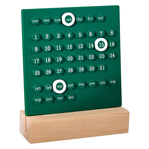 Ewiger Kalender, Datumsaufzeichnung, handgefertigter DIY-Ring-Ornamente, Schreibtischkalender für Bürobedarf, Heimküchendekoration (grün) von Easnea