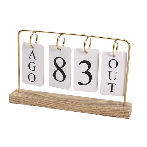 Schreibtischkalender aus Holz, Metall-Klappkalender, ewiger Flip-Kalender mit großem Display, täglicher Schreibtischkalender, rustikales Bauernhaus-Schreibtischzubehör für Heimbüro-Dekor (A-Gold) Schreibtischkalender aus Holz, Metall-Klappkalender, ewiger Flip-Kalender mit großem Display, täglicher Schreibtischkalender, rustikales Bauernhaus-Schreibtischzubehör für Heimbüro-Dekor (A-Gold) von Easnea