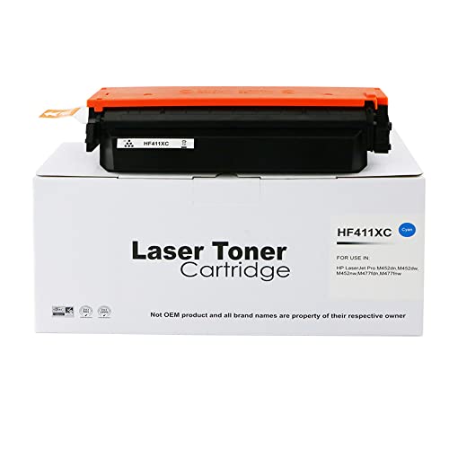 Compatible Replacement for HP CF411X Cyan Toner Cartridge Also for HP 411X Hewlett Packard Colour Laserjet Pro MFP M377DW M452DW M452DN M452NW M477DN M477FDW M477FNW von Eason Bros
