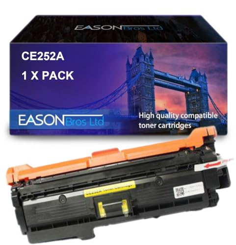 Compatible Replacement for HP CP3525 CE252A Yellow Toner Cartridge HP 504A Laserjet CP3525N CP3525DN CP3525 CP3525X CP3520 CM3530 CM3530FS, Also for Canon 723Y, Canon LBP7750 von Eason Bros