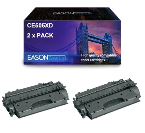 Compatible Replacement for HP Laserjet P2055 Black Toner Cartridge CE505X Dual Pack Also for Canon 719H, Compatible with Laserjet P2055D 2055DN 2055X LBP6300 LBP6650 LBP6680 MF5840 MF5880 von Eason Bros