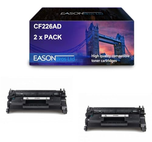 Compatible Replacement for HP Laserjet Pro M402 Black Toner Cartridge CF226A Dual Pack (26A), Compatible with The Hewlett Packard Laserjet Pro M402DN M402DW M402N MFP M426DW MFP M426FDN MFP M426FDW von Eason Bros