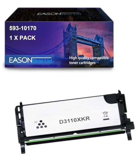 Eason Bros Remanufactured Replacement for Dell 3110CN Black Toner 593-10170 DLPF030, Compatible with 3110CN 3115CN. von Eason Bros