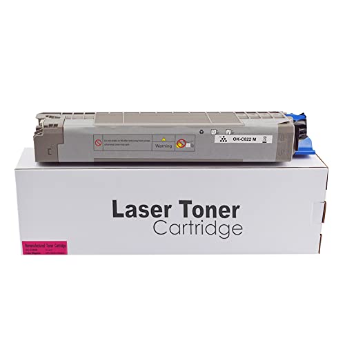 Oki 44844614 Wiederaufbereiteter Toner C822, hohe Seitenleistung, Magenta,Compatible with The Oki C822 von Eason Bros