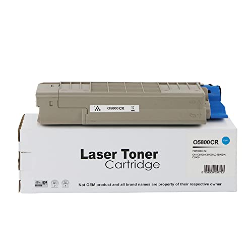 Oki Wiederaufbereiteter C5800 Standard Cyan Toner 43324423,Compatible with The Oki C5550 C5800 C5900 C6100 von Eason Bros