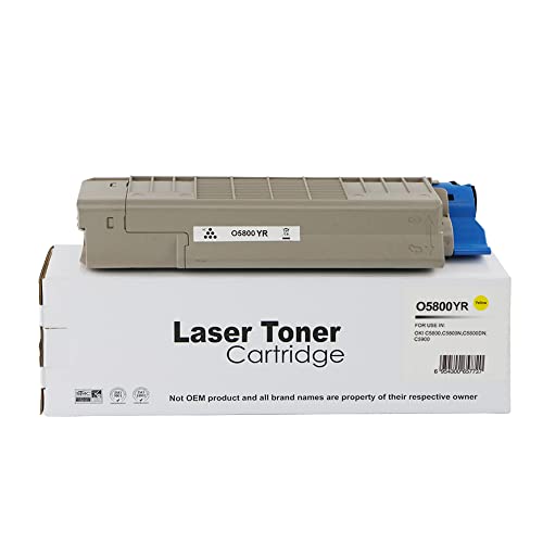 Oki Wiederaufbereiteter C5800 Standard Gelb Toner 43324421,Compatible with The Oki C5550 C5800 C5900 C6100 von Eason Bros