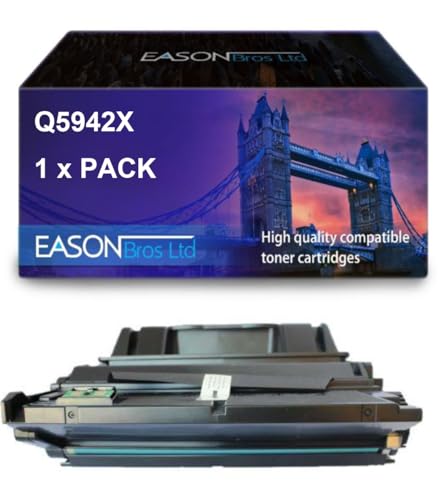 Remanufactured Replacement for HP Laserjet 4250 Black Toner Cartridge Q5942X Also for Q1338X Q1339X Q5945X Laserjet 4200 Laserjet 4250 Laserjet 4300 Laserjet 4350 von Eason Bros