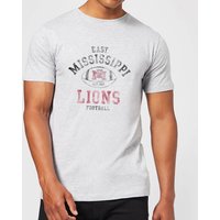 East Mississippi Community College Lions Distressed Football Men's T-Shirt - Grey - 4XL von East Mississippi Community College