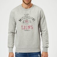 East Mississippi Community College Lions Distressed Football Sweatshirt - Grey - L von East Mississippi Community College
