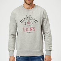 East Mississippi Community College Lions Distressed Football Sweatshirt - Grey - S von East Mississippi Community College