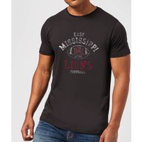 East Mississippi Community College Lions Football Distressed Men's T-Shirt - Black - 4XL von East Mississippi Community College