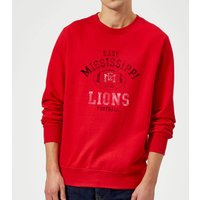 East Mississippi Community College Lions Football Distressed Sweatshirt - Red - L von East Mississippi Community College