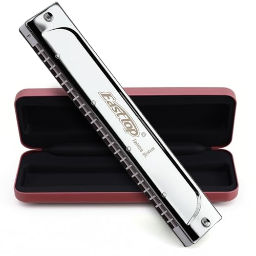 East Top Mundharmonika, Tremolo Mundharmonika Tonart F 24 Löcher T2406S Mundharmonika Mundharmonika für Erwachsene, Profis, Anfänger und Studenten, als Geschenk East Top Mundharmonika, Tremolo Mundharmonika Tonart F 24 Löcher T2406S Mundharmonika Mundharmonika für Erwachsene, Profis, Anfänger und Studenten, als Geschenk von East top