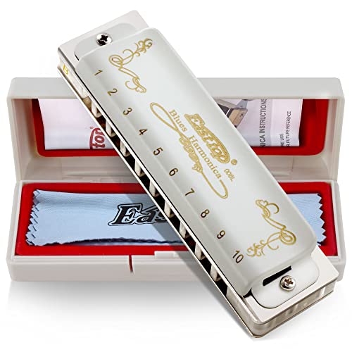 East top Diatonische Blues Harmonica Mundharmonika B Key T008L 10 Loch Mundharmonika Für professionelle Spieler, Anfänger, Studenten, Erwachsene, Kinder, als bestes Geschenk von East top