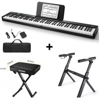 Eastar EP-10 Faltbares Digitalpiano mit 88 halbgewichteten Tasten Bluetooth-Unterstützung - Digitalpiano + Keyboardständer + Klavierhocker von Eastar