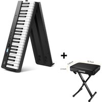 Eastar EP-10 Faltbares Digitalpiano mit 88 halbgewichteten Tasten Bluetooth-Unterstützung - Digitalpiano + Klavierhocker von Eastar