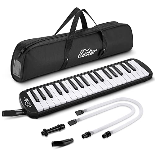 Eastar Melodica 37 Key, Sopran Melodica Luftklavier Tastatur Pianica mit 2 Weichen langen Schläuchen, Kurzen Mundstücken, Tragetasche, Schwarz Eastar Melodica 37 Key, Sopran Melodica Luftklavier Tastatur Pianica mit 2 Weichen langen Schläuchen, Kurzen Mundstücken, Tragetasche, Schwarz von Eastar