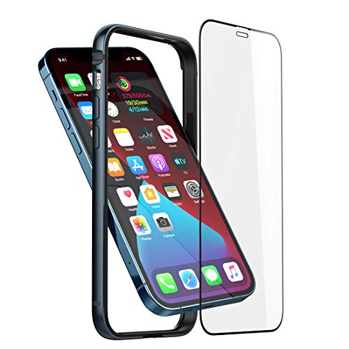 Bumper Hülle Kompatibel mit iPhone 12/12 Pro 6.1 inch, Dünne Schutzhülle Metall Bumper Case mit Weichem TPU [Keine Signalstörung] [Unterstützung Wirless Charging] mit iPhone 12/12 Pro, Navy Blau von Eastcoo