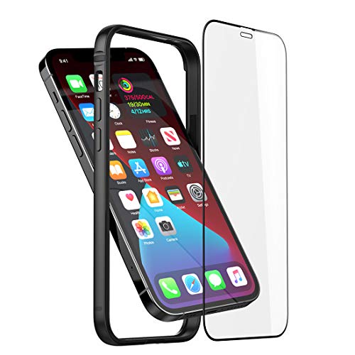 Bumper Hülle Kompatibel mit iPhone 12/12 Pro 6.1 inch, Dünne Schutzhülle Metall Bumper Case mit Weichem TPU [Keine Signalstörung] [Unterstützung Wirless Charging] mit iPhone 12/12 Pro, Schwarz von Eastcoo