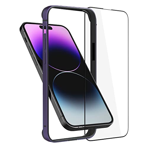 Bumper Hülle Kompatibel mit iPhone 14 Pro 6.1 inch, Dünne Schutzhülle Metall Bumper Case mit Weichem TPU [Keine Signalstörung] [Unterstützung Wirless Charging] mit iPhone 14 Pro, Violett von Eastcoo