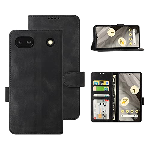 Eastcoo Hülle for Google Pixel 7a, [PU Leder Klapphüllen][3 Kartenfächer][Standfunktion] [Magnetverschluss] Stoßfeste Schützend Handyhüllen for Google Pixel 7a Hülle Case (Schwarz) von Eastcoo