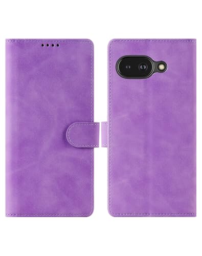 Eastcoo Hülle for Google Pixel 9a, [PU Leder Klapphüllen][3 Kartenfächer][Standfunktion] [Magnetverschluss] Stoßfeste Schützend Handyhüllen for Google Pixel 9a Hülle Case (Violett) von Eastcoo