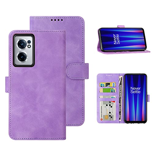 Eastcoo Hülle for Oneplus Nord CE2 5G, [PU Leder Klapphüllen][3 Kartenfächer][Standfunktion] [Magnetverschluss] Stoßfeste Schützend Handyhüllen for Oneplus Nord CE2 5G(2022), Violett von Eastcoo