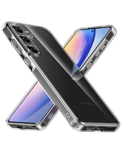 Eastcoo Schlank Klar Hülle für Samsung Galaxy A55 5G Clear Handyhülle [Hard PC-Rückseite + Weiche TPU Bumper] [Anti-Vergilbung] Kratzfest Fallschutz Hülle für Samsung Galaxy A55 5G, Transparent Klar von Eastcoo