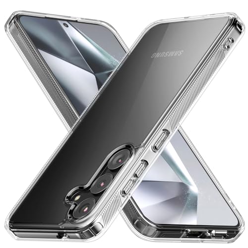 Eastcoo Schlank Klar Hülle für Samsung Galaxy S24 5G Clear Handyhülle [Hard PC-Rückseite + Weiche TPU Bumper] [Anti-Vergilbung] Kratzfest Fallschutz Hülle für Samsung Galaxy S24 5G, Transparent Klar von Eastcoo