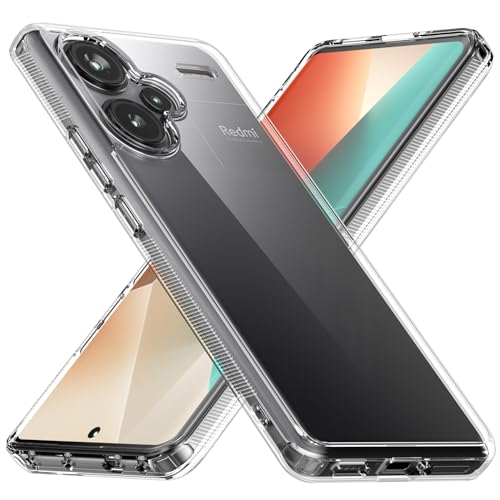 Eastcoo Schlank Klar Hülle für Xiaomi Redmi Note 13 Pro Plus 5G Handyhülle [Hard PC-Rückseite+Weiche TPU Bumper] Kratzfest Fallschutz Hülle für Redmi Note 13 Pro+ 5G, Transparent Clear von Eastcoo