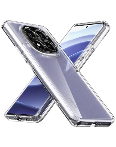 Eastcoo Schlank Klar Hülle für Xiaomi Redmi Note 14 Pro Plus 5G Handyhülle [Hard PC-Rückseite+Weiche TPU Bumper] Kratzfest Fallschutz Hülle für Redmi Note 14 Pro+, Transparent Clear von Eastcoo