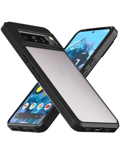 Eastcoo Slim Fit Hülle für Google Pixel 8 Pro 5G, [Hard Frosted PC Back+Soft Black TPU Bumper] Leichte stoßfeste Schutzhülle für Google Pixel 8 Pro 5G 2023, Schwarz von Eastcoo