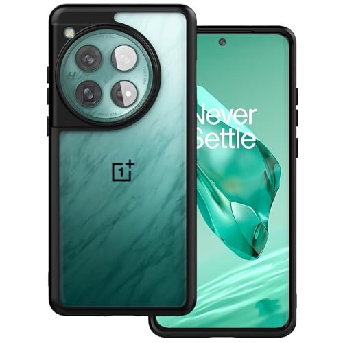 Eastcoo Slim Fit Hülle für OnePlus 12 5G, [Hard Frosted PC Back+Soft Black TPU Bumper] Leichte stoßfeste Schutzhülle für OnePlus 12 5G 2024, Schwarz von Eastcoo