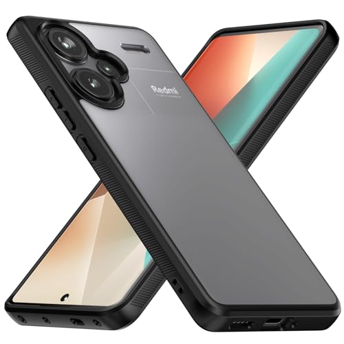 Eastcoo Slim Fit Hülle für Xiaomi Redmi Note 13 Pro Plus 5G, [Hard Frosted PC Back+Soft Black TPU Bumper] Leichte stoßfeste Schutzhülle für Xiaomi Redmi Note 13 Pro Plus 5G, Schwarz von Eastcoo