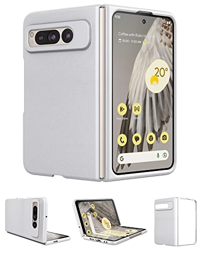 Eastcoo Slim Folio Case für Google Pixel Fold 2023, [Hartem PC Rücken][Flauschige Textur] Stoßfeste Case Cover für Google Pixel Fold 5G, Silber von Eastcoo