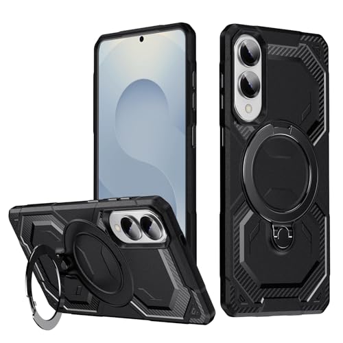 Magnetic Case Kompatibel mit Samsung Galaxy S25 Edge Case mit Stand [Kompatibel mit MagSafe] Militärischer Fallschutz Stoßfest Langlebige weiche TPU Hülle für Männer Frauen von Eastcoo