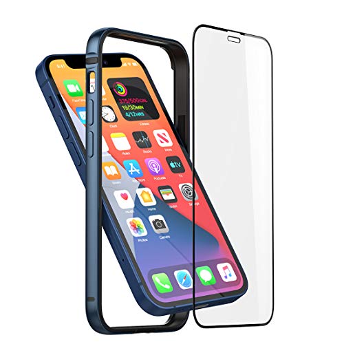 Metall Handyhülle Kompatibel mit iPhone 12 Mini, Dünne Schutzhülle Metall Bumper Case mit Weichem TPU-Innenraum [Keine Signalstörung] [Unterstützung Wirless Charging] mit iPhone 12 Mini (Navy blau) von Eastcoo