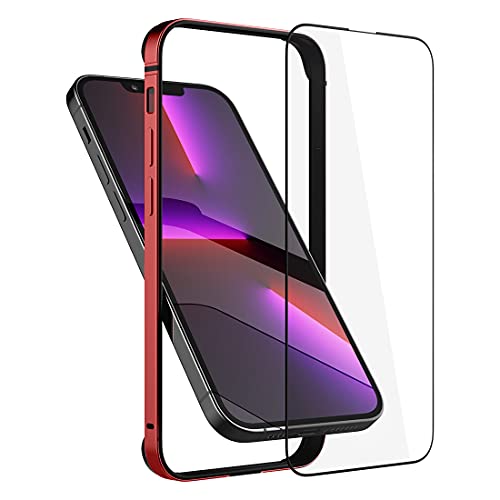 Metall Handyhülle für iPhone 13 Mini 5.4 inch, Dünne Schutzhülle Metall Bumper Case mit Weichem TPU-Innenraum [Keine Signalstörung][Unterstützung Wirless Charging] Hülle für iPhone 13 Mini, Rot von Eastcoo