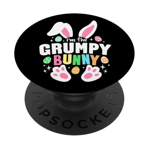 Lustiges Oster-Ei mit Aufschrift "I'm The Grumpy Bunny Ears", niedliches Cartoon- PopSockets Klebender PopGrip Lustiges Oster-Ei mit Aufschrift "I'm The Grumpy Bunny Ears", niedliches Cartoon- PopSockets Klebender PopGrip von Easter Day Outfit Colorful Rabbit Ears & Eggs Gift