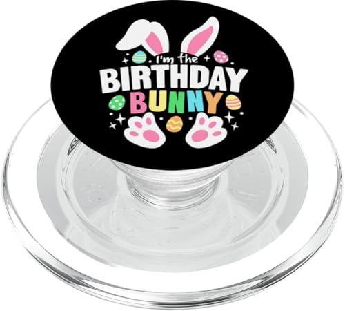 Lustiges Osterei mit Hasenohren und Aufschrift "I'm the Birthday" PopSockets PopGrip für MagSafe von Easter Day Outfit Colorful Rabbit Ears & Eggs Gift