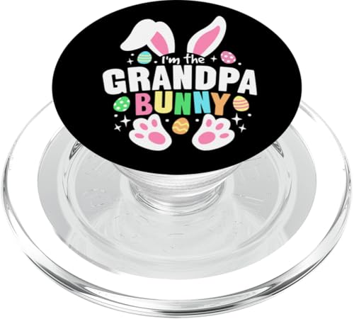 Lustiges Osterei mit Hasenohren und Aufschrift "I'm the Grandpa" PopSockets PopGrip für MagSafe von Easter Day Outfit Colorful Rabbit Ears & Eggs Gift