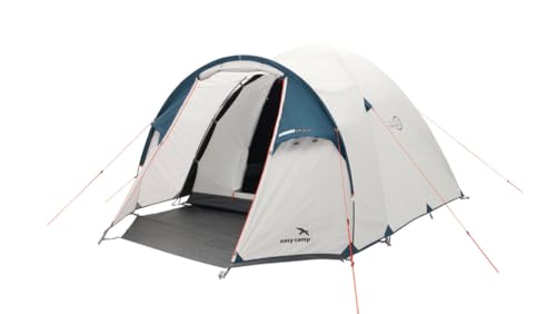 easy camp Kuppelzelt Ibiza 400 Light Grey (hellgrau/blau, mit Tunnel-Vorbau, Modell 2024), 120453 von Easy Camp