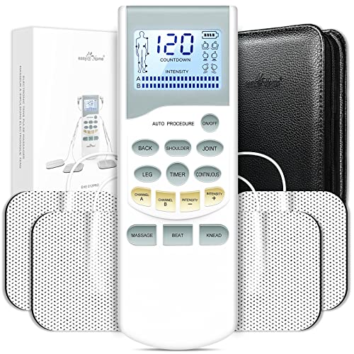 Easy@Home TENS Gerät zur Schmerztherapie – Wiederaufladbares Reizstromgerät mit 2 unabhängigen Kanälen, Hintergrundbeleuchtung LCD, leistungsstarker Pulsintensität Easy@Home TENS Gerät zur Schmerztherapie – Wiederaufladbares Reizstromgerät mit 2 unabhängigen Kanälen, Hintergrundbeleuchtung LCD, leistungsstarker Pulsintensität von Easy@Home