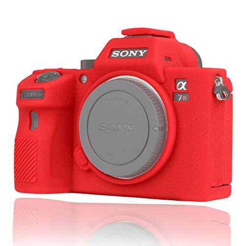 Easy Hood Alpha 7 III Kameratasche Silikon hülle für Sony A7III Weiches Silikon Gummi Schutzgehäuse Skin Camera Protector Cover,Kompatibel mit a7R III a7RIII ILCE-7RM3 a73 a7R3 a7R Mark III,Rot von Easy Hood