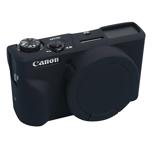 Easy Hood PowerShot G7 X III Kameratasche, Verbessert Silikon hülle für Canon Mark III Digitalkamera Taschen für Kompaktkameras kamerahülle für Canon mit Abnehmbarem Objektivdeckel,Schwarz von Easy Hood