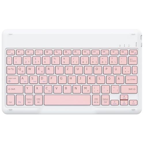 EasyAcc Bluetooth-Tastatur, kabellose Bluetooth-Tastatur kompatibel mit Windows/Android/iOS, Roségold von EasyAcc