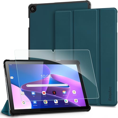 EasyAcc Hülle Kompatibel mit Lenovo Tab M10 3rd Gen 10.1 TB328 2022 mit Schutzfolie - Ultra Dünn Case mit Standfunktion Auto Sleep Wake Up Funktion Slim Schutzhülle, Meerblau von EasyAcc