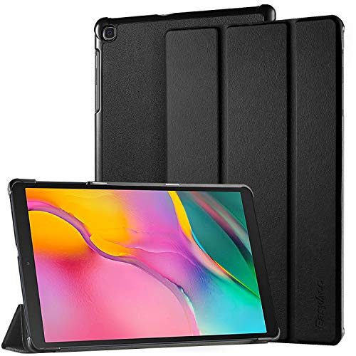 EasyAcc Hülle Kompatibel mit Samsung Galaxy Tab A 10.1 2019 T510 T515- Ultra Dünn mit Standfunktion Slim PU Leder Schutzhülle，Schwarz von EasyAcc