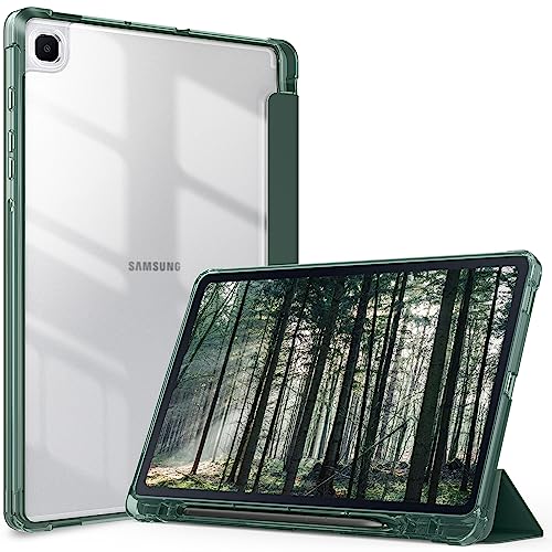 EasyAcc Hülle Kompatibel mit Samsung Galaxy Tab S6 Lite 2024/2022/ 2020 10.4 Zoll mit S Pen Halter, Ultra Dünn Schutzhülle mit Transparenter Hartschale auf der Rückseite, Nachtgrün von EasyAcc